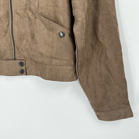 Blu Pepper Jacket Womens S Almond Moto Ryder New Tan Zip - Picture 4 of 11